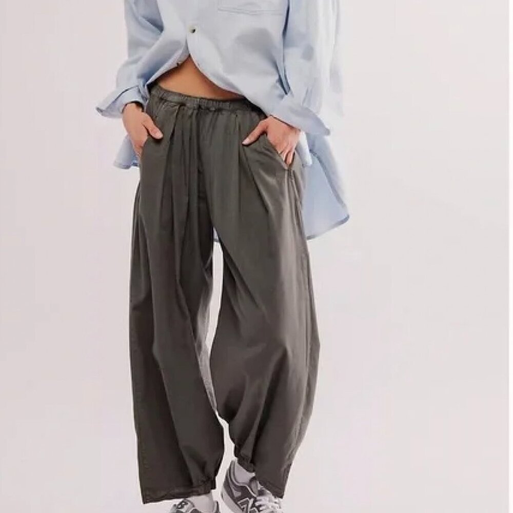 Free People To the Sky Parachute Pants - Dried Basil